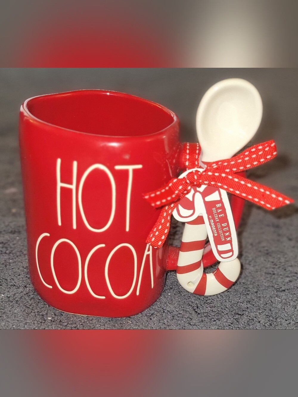 NWT Red 'Hot Cocoa' Holiday Mug with Candy Cane Spoon
